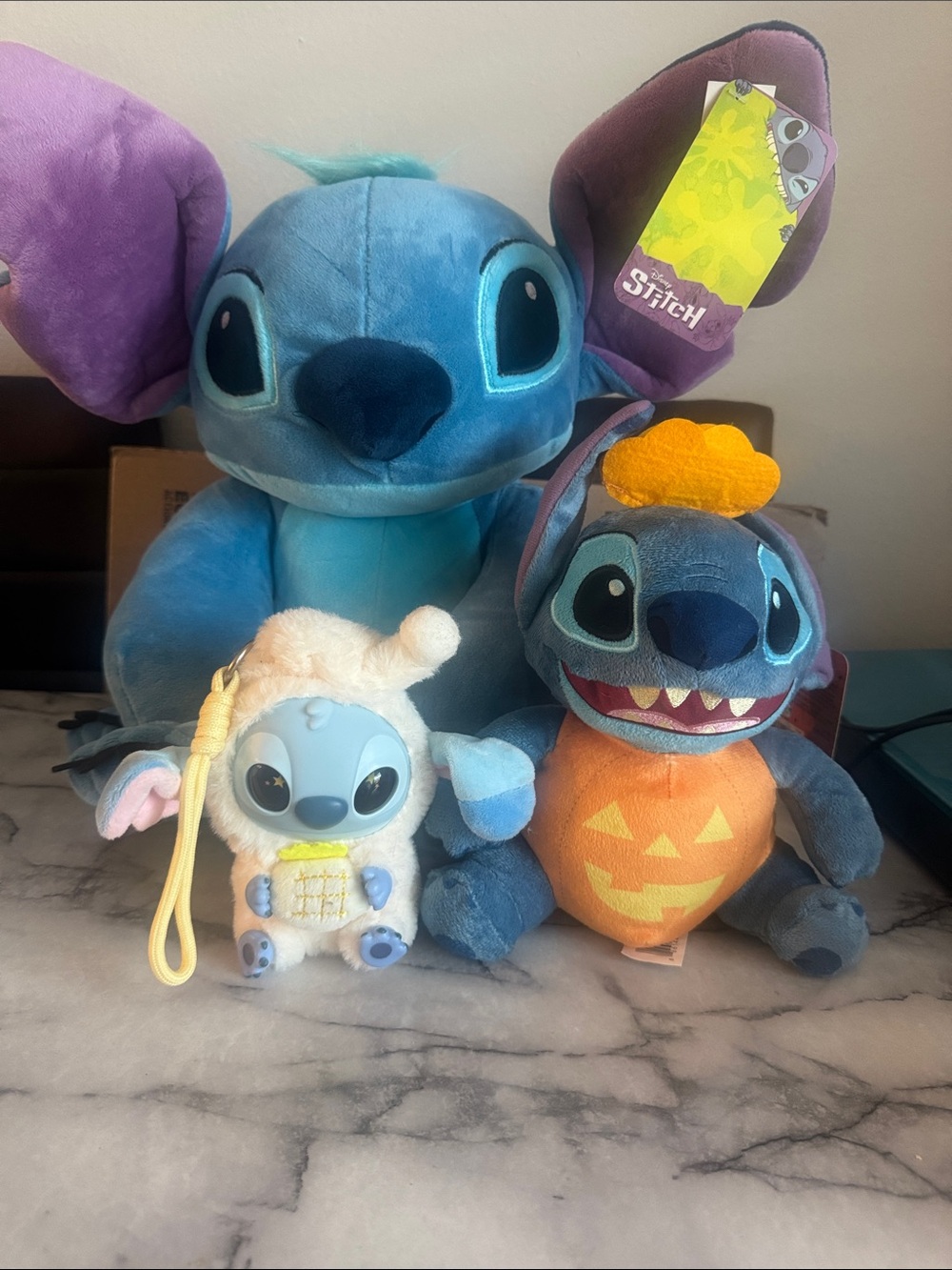 Disney Stitch Plush Lot of 3 – Large Stitch + Halloween Stitch + Mini